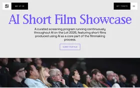 AI on the Lot Short Film Showcase landing page preview