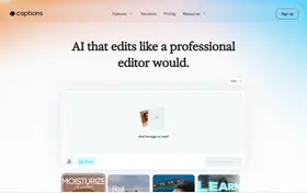 Captions / Mirage landing page preview