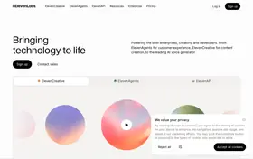 ElevenLabs landing page preview