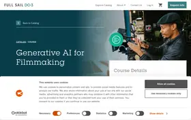 Full Sail DC3 Generative AI for Filmmaking landing page preview