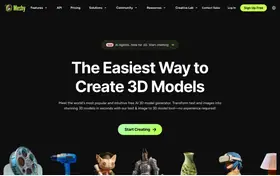 Meshy AI landing page preview