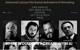 Neu Wave AI Film Festival landing page preview