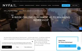 NYFA Cinematic AI Filmmaking Workshop landing page preview