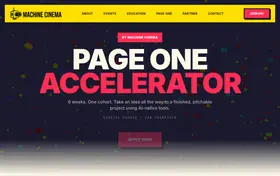Page One Accelerator landing page preview