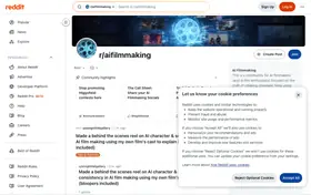 r/aifilmmaking landing page preview