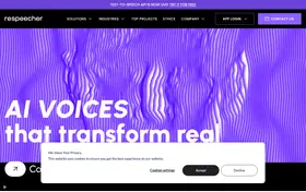 Respeecher landing page preview