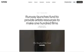 Runway Hundred Film Fund landing page preview