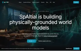 SpAItial landing page preview