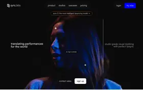 Sync Labs landing page preview