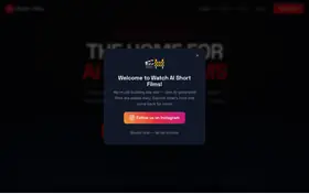 WatchAIShortFilms.com landing page preview